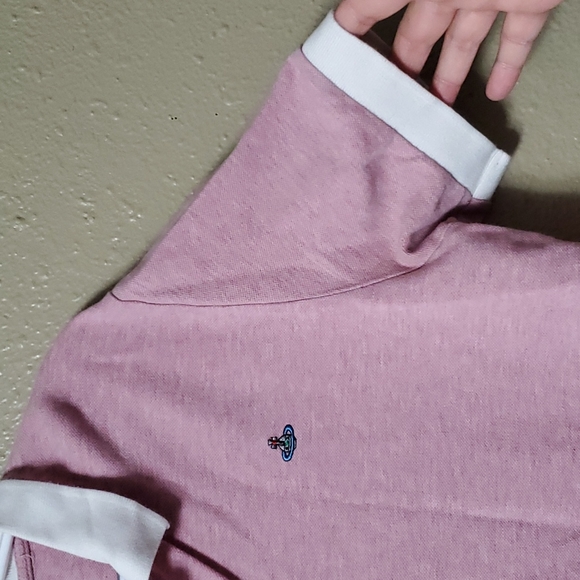 Vivienne Westwood Man Polo Heather Pink White Contrast Collar Size XL - Picture 4 of 9